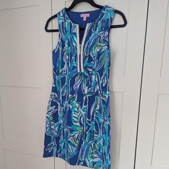 Lilly Pulitzer Penelope Shift Dress in 'Blue Crush Bamboo' - size 2 - Picture 3 of 6